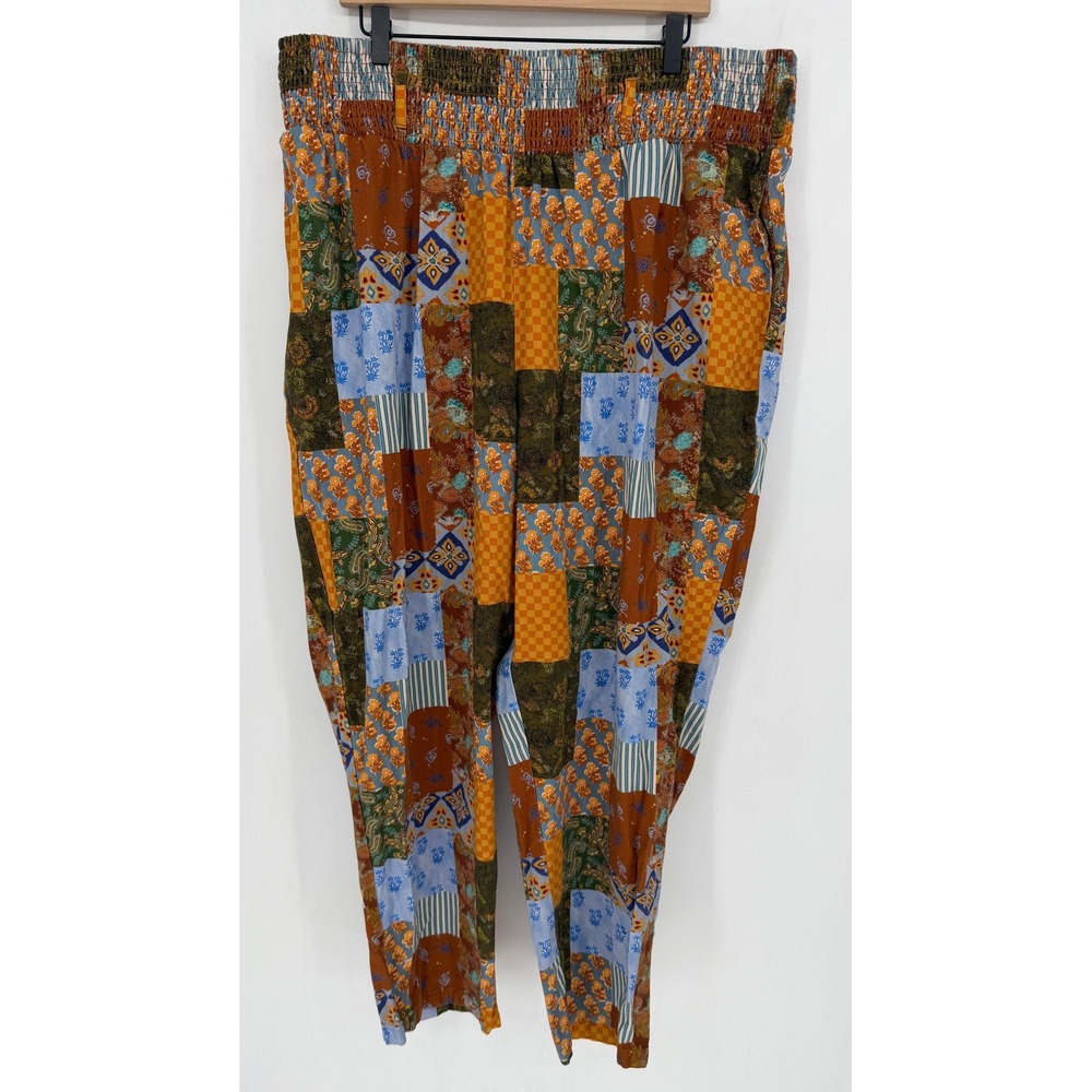 Lucy & Yak Alexa Trousers XL/R Mirage Multi Patchwork Print Boho Cotton Pants